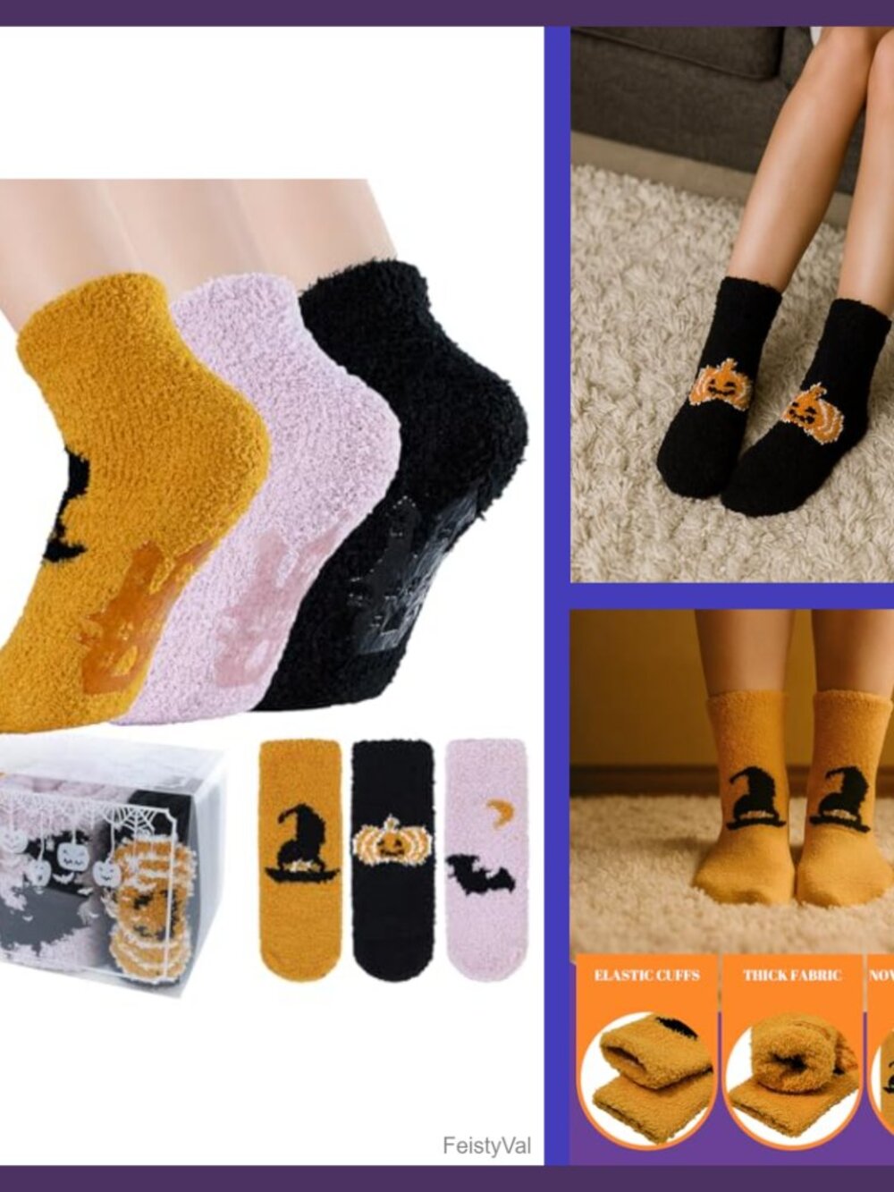 Fuzzy Slipper Socks Non Slip Grippy Cozy Winter Warm Plush Socks